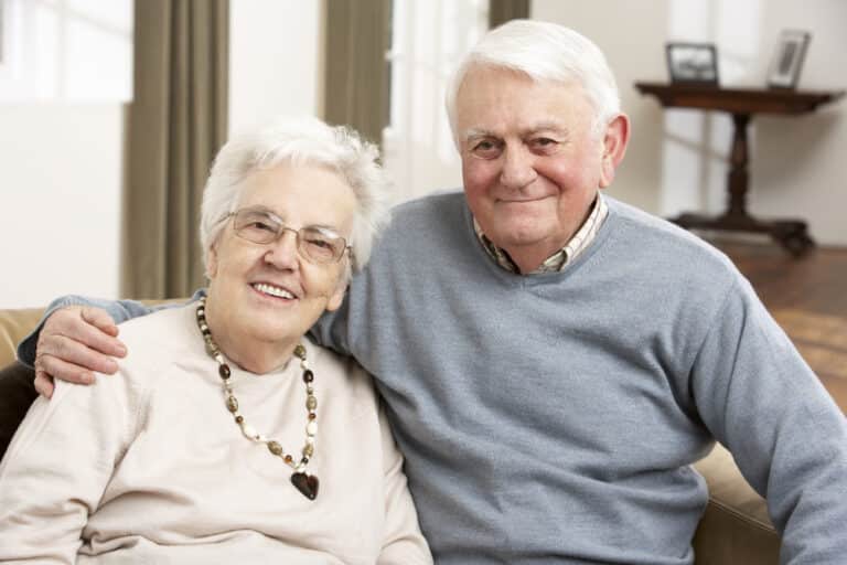portrait of smiling senior couple