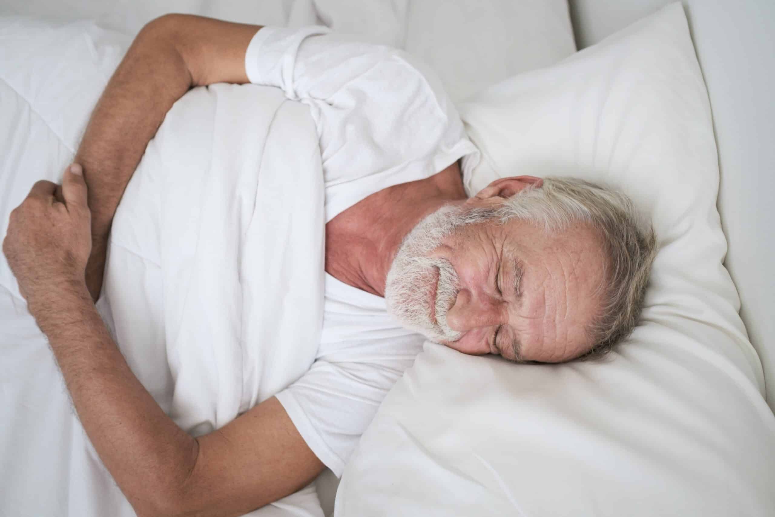 senior man sleeping peacefully